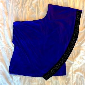 Vibrant blue one shoulder torrid top